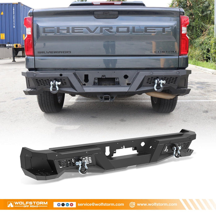 WOLFSTORM Modified Rear Bumper for 2019-2024 Chevrolet Silverado 1500 and GMC Sierra 1500