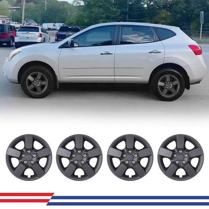 WOLFSTORM 4-Pack 16 Inch Wheel Rim Cover Hubcaps for 2008-2015 NISSAN ROGUE/ROGUE SELECT