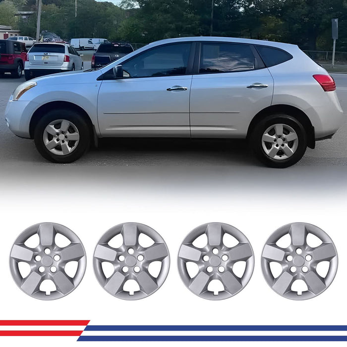 WOLFSTORM 4-Pack 16 Inch Wheel Rim Cover Hubcaps for 2008-2015 NISSAN ROGUE/ROGUE SELECT