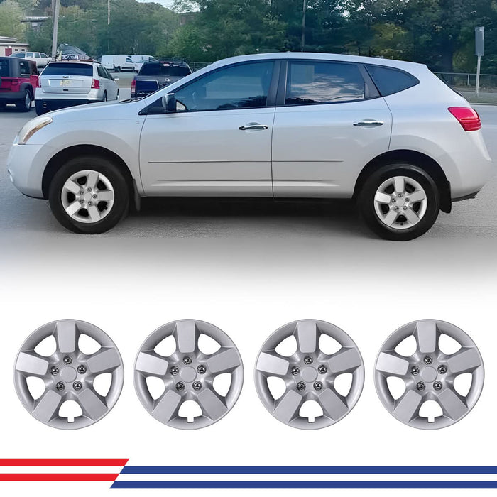 WOLFSTORM 4-Pack 16 Inch Wheel Rim Cover Hubcaps for 2008-2015 NISSAN ROGUE/ROGUE SELECT