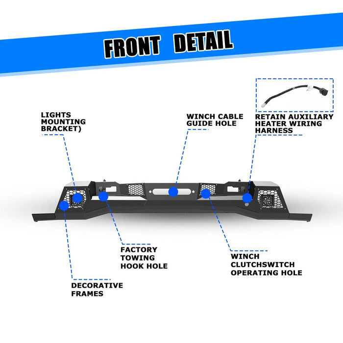 WOLFSTORM Front Bumper for 2022-2023 Chevrolet Silverado 1500(Excluded ZR2)