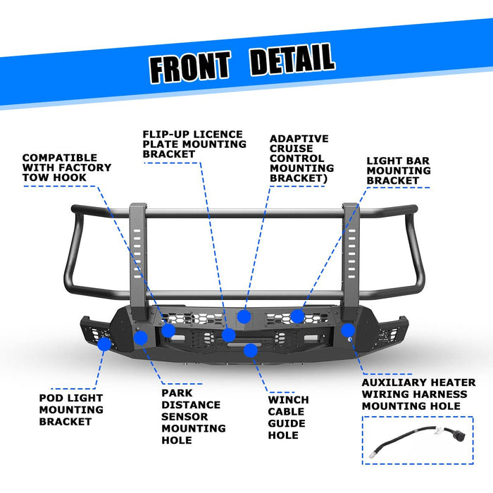 WOLFSTORM Front Bumper for 2022-2023 chevrolet silverado 1500