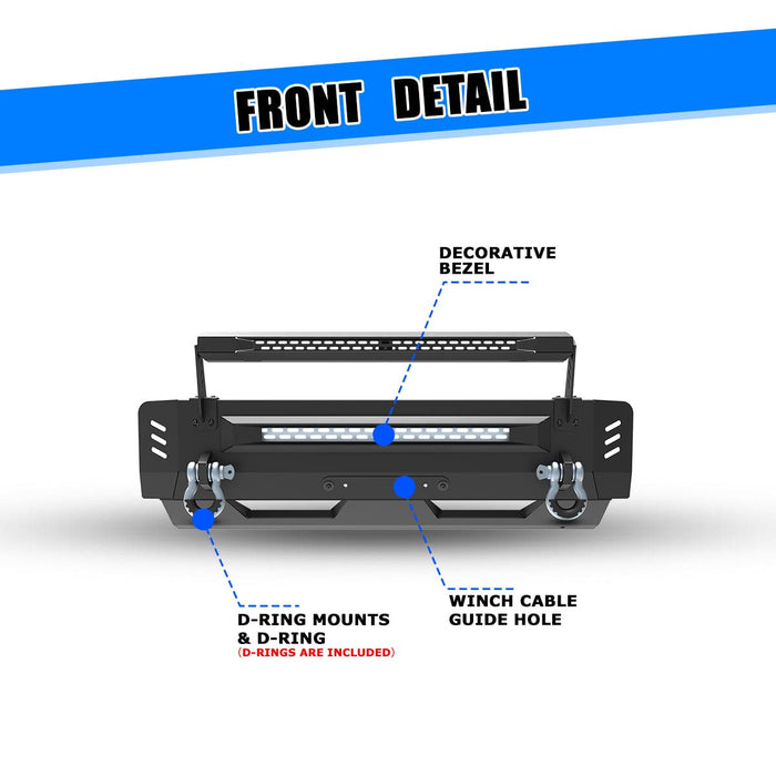 WOLFSTORM Heavy-Duty Steel Front Bumper for 2014-2021 Toyota Tundra