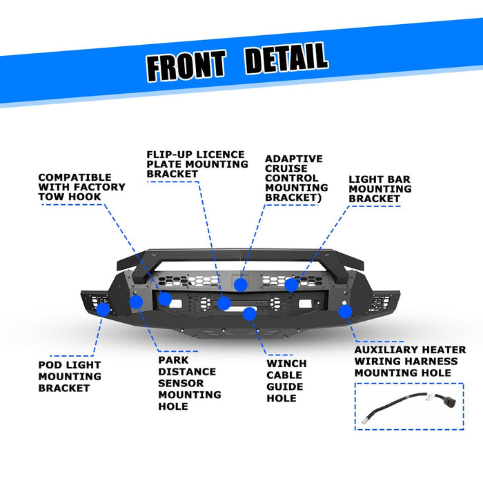 WOLFSTORM Front Bumper for 2022-2023 chevrolet silverado 1500