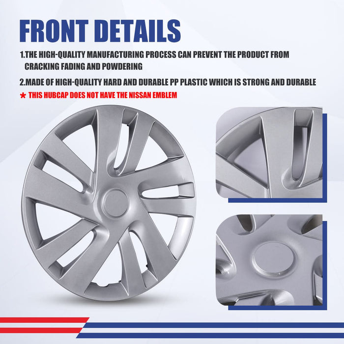 WOLFSTORM 4-Pack 16 Inch Wheel Rim Cover Hubcaps for 2013-2021 NISSAN NISSAN NV200