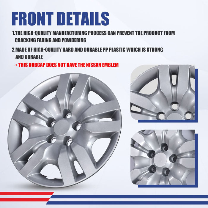 WOLFSTORM 4-Pack 16 Inch Wheel Rim Cover Hubcaps for 2007-2012 Nissan Altima & 2008-2009 Nissan Altima Coupe