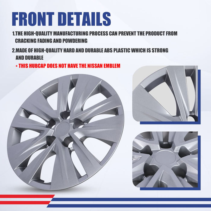 WOLFSTORM 4-Pack 16 Inch Wheel Rim Cover Hubcaps for 2020-2023 NISSAN SENTRA