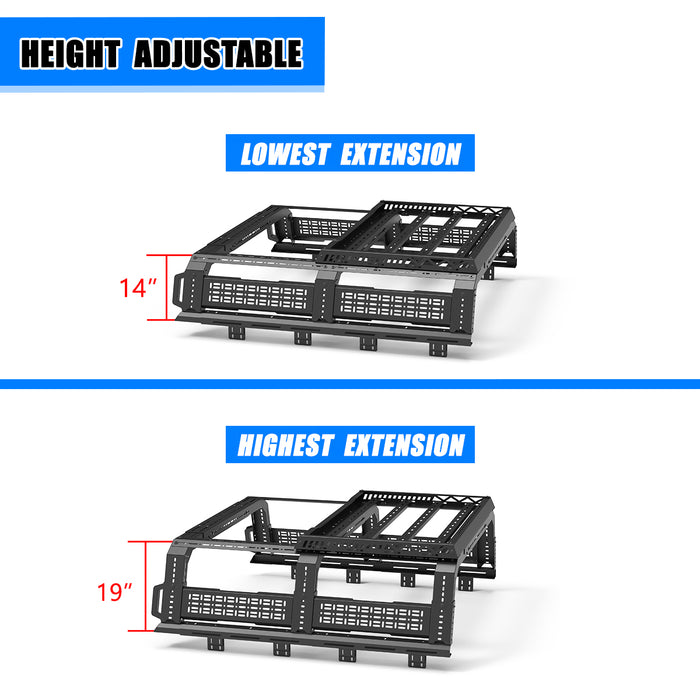 WOLFSTORM Roll Bar Universal Fit for Full-size Pickup Trucks, Modular, Adjustable Overland Bed Rack