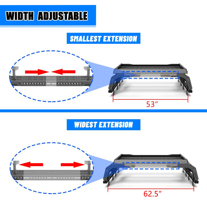 WOLFSTORM Roll Bar Universal Fit for Mid-size Pickup Trucks,Modular,Adjustable Overland Bed Rack,Roll bar