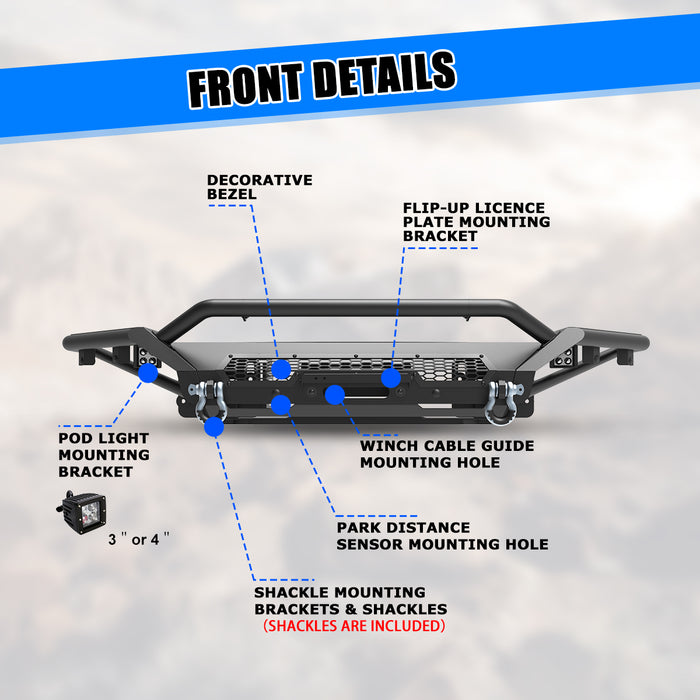 Parachoques delantero WOLFSTORM para camionetas Ford 2018 2019 2020 F-150 (excluyendo Raptor)