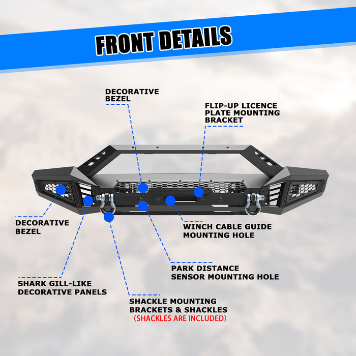 Parachoques delantero todoterreno WOLFSTORM para camionetas Ford F-150 2018 2019 2020 (excluyendo Raptor)