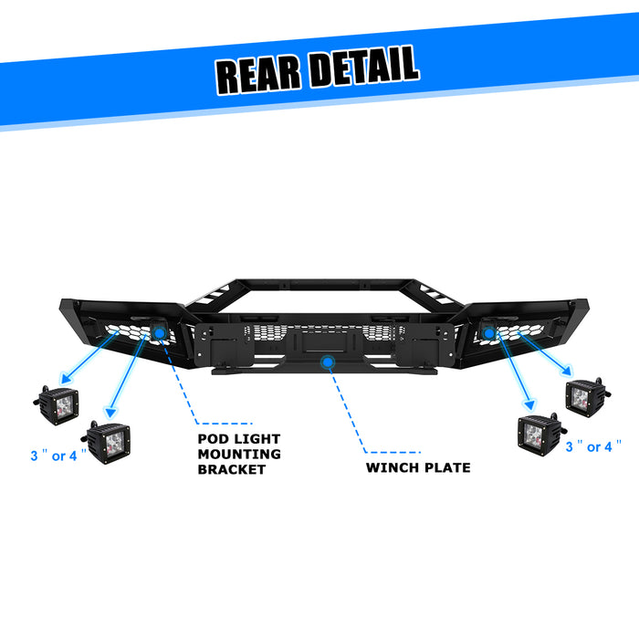 Parachoques delantero todoterreno WOLFSTORM para camionetas Ford F-150 2018 2019 2020 (excluyendo Raptor)