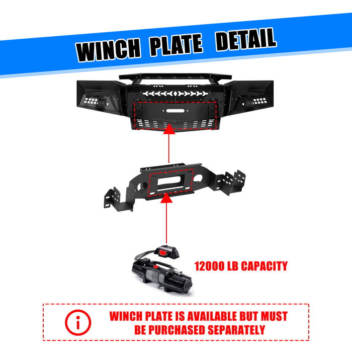 WOLFSTORM Front Bumper for 2019-2021 Chevy Silverado 1500 Pickup Truck