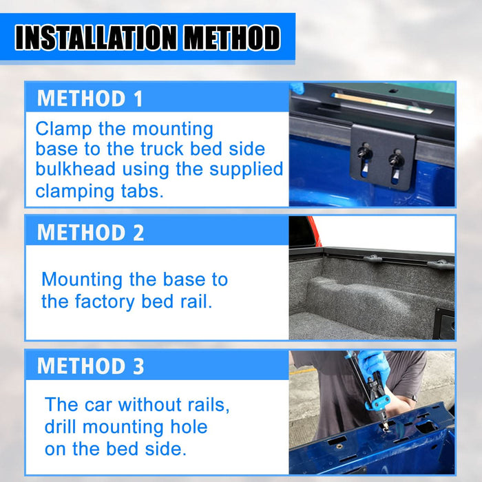 Wolfstorm Universal Adjustable Bed Rack Roll Bar for Pickup Trucks - Compatible with Mid-Size& Full-Size Models, Q235A Carbon Steel, Powder-Coated Black Finish, Multiple Mounting Options Available