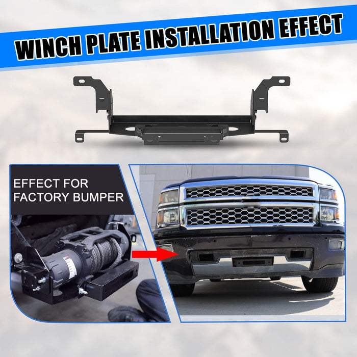 WOLFSTORM Front Hidden Winch Plate for 2014-2015 Chevy Silverado 1500