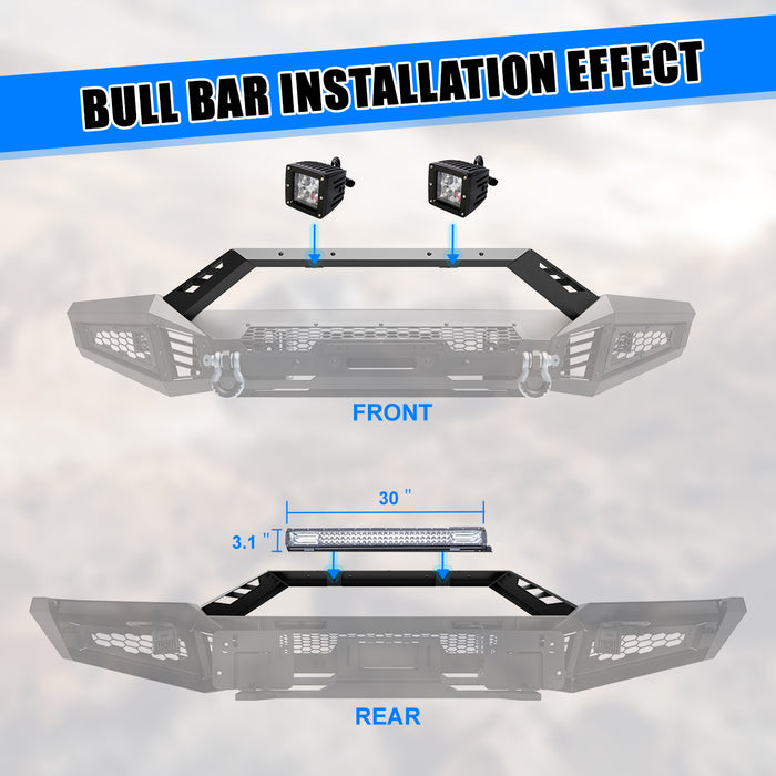 WOLFSTORM Offroad Front Bumper For Ford F-150 2018 2019 2020 Pickup Trucks (Excluding Raptor)