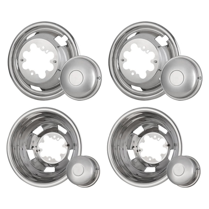 WOLFSTORM Stainless Steel Dually Hubcaps - 17 Inch for 2003-2018 Dodge Ram 3500 Dual Rear Wheel Models, Set of 4