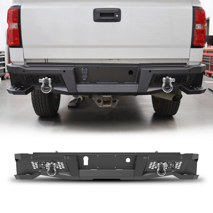 WOLFSTORM Rear Bumper for 2015-2019 Chevy Silverado 2500/3500/2500 HD/3500 HD & 2015-2019 GMC Sierra 2500/3500/2500 HD/3500 HD