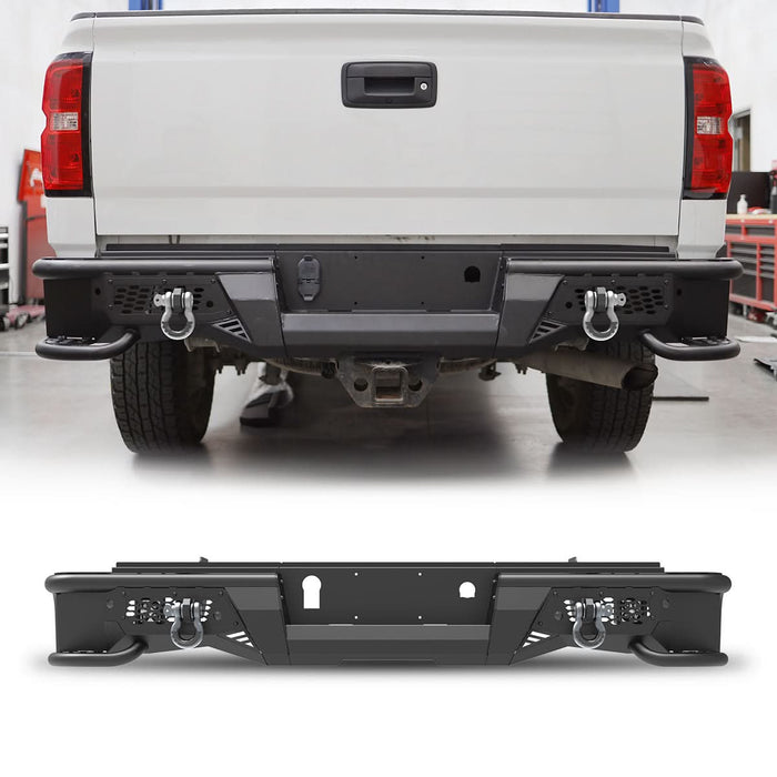 WOLFSTORM Rear Bumper for 2015-2019 Chevy Silverado 2500/3500/2500 HD/3500 HD & 2015-2019 GMC Sierra 2500/3500/2500 HD/3500 HD