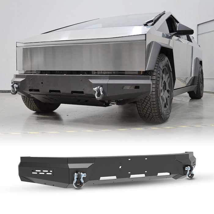 Front Bumper Assembly Fits for 2024 Tesla Cybertruck, A Set of 2 D-Rings Included, Optional Side Wings, Skid Plate, Rear Bumper