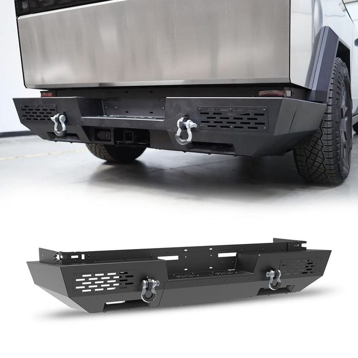 Front Bumper Assembly Fits for 2024 Tesla Cybertruck, A Set of 2 D-Rings Included, Optional Side Wings, Skid Plate, Rear Bumper