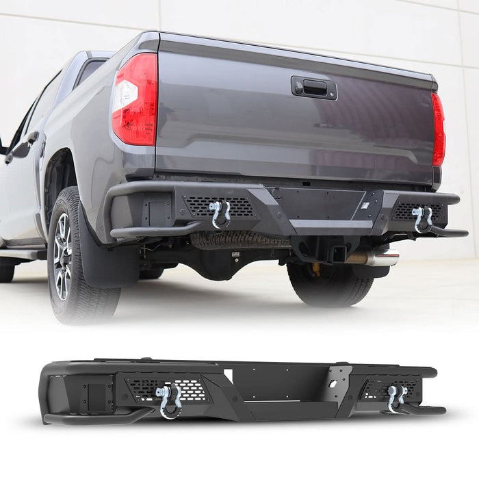 WOLFSTORM Rear Bumper for 2014-2021 Toyota Tundra, a set of 4 Inch LED Lights and a set of D-Rings Included