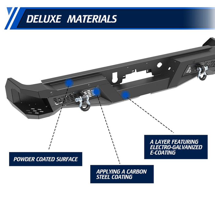 WOLFSTORM Rear Bumper with Parking Aid Sensor Hole for 2014-2021 Toyota Tundra