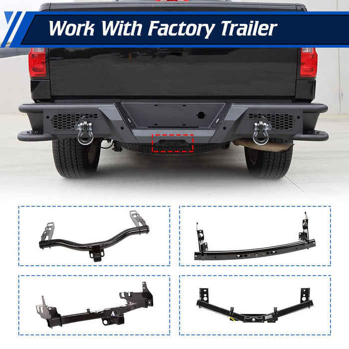 WOLFSTORM Rear Bumper for 2007-2018 Chevrolet Silverado 1500 and 2007-2018 GMC Sierra 1500