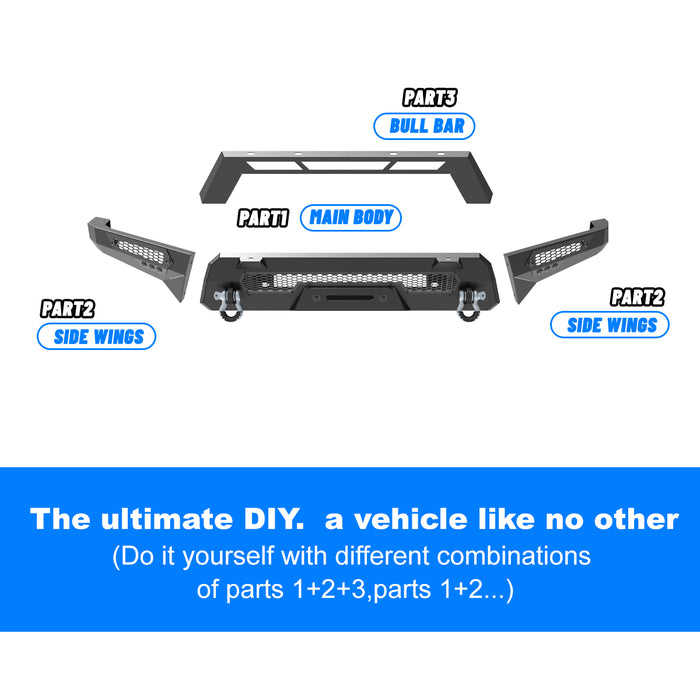 Parachoques delantero WOLFSTORM compatible con Toyota Tacoma 2016-2023.