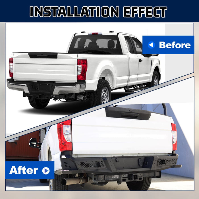 WOLFSTORM Rear Bumper for 2017 2018 2019 2020 2021 2022 Ford F-250 F-350 F-450 Super Duty - WOLFSTORM