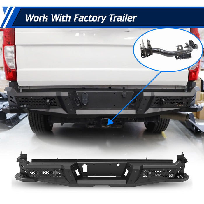 WOLFSTORM Rear Bumper for 2017-2024 Ford F250/F350, a set of 4 Inch LED Lights