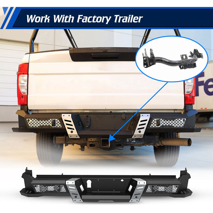 WOLFSTORM Rear Bumper for 2017-2024 Ford F250/F350, a set of 4 Inch LED Lights