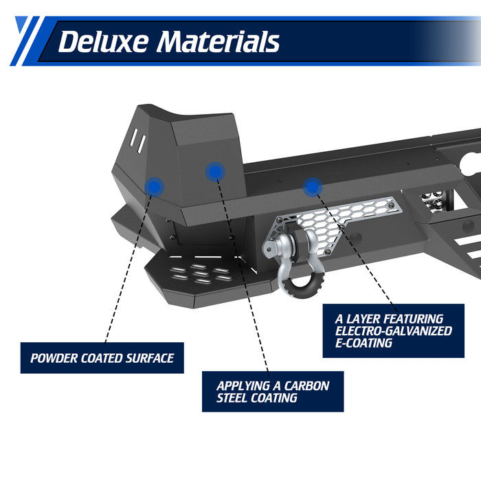 WOLFSTORM Rear Bumper for 2024 Toyota Tacoma, a set of 4 Inch LED Lights and a set of D-Rings Included