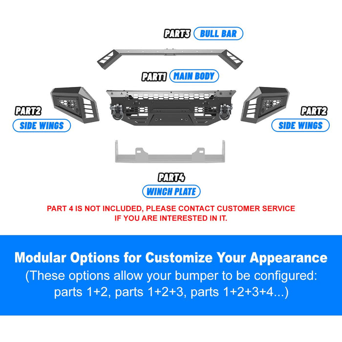 WOLFSTORM Front Bumper for 2016-2018 Chevy Silverado 1500