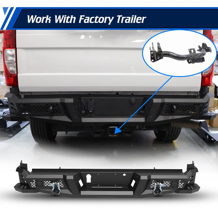 WOLFSTORM Rear Bumper for 2017 2018 2019 2020 2021 2022 Ford F-250 F-350 F-450 Super Duty - WOLFSTORM