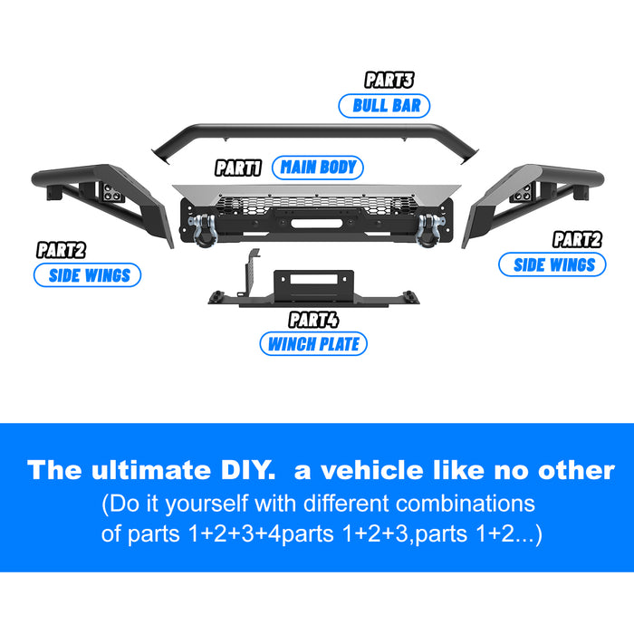 WOLFSTORM Front Bumper For Ford 2018 2019 2020 F-150 Pickup Trucks (Excluding Raptor)