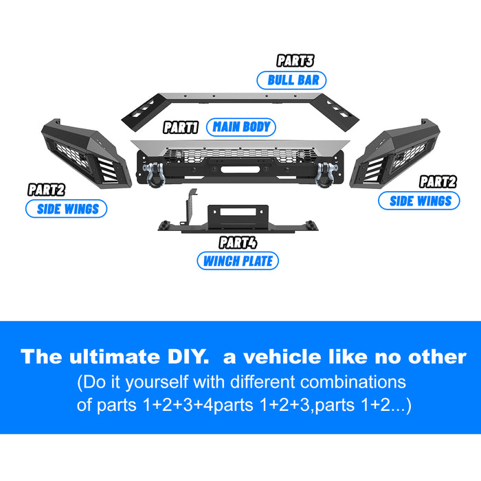 WOLFSTORM Offroad Front Bumper For Ford F-150 2018 2019 2020 Pickup Trucks (Excluding Raptor)