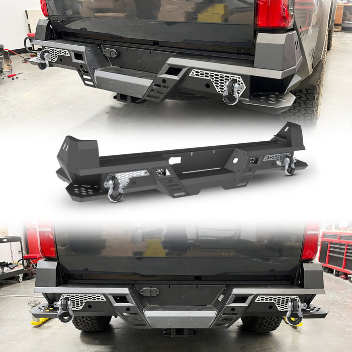 WOLFSTORM Rear Bumper for 2024 Toyota Tacoma, a set of 4 Inch LED Lights and a set of D-Rings Included