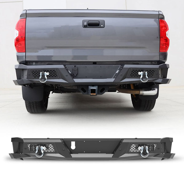 WOLFSTORM Rear Bumper for 2014-2021 Toyota Tundra, a set of 4 Inch LED Lights and a set of D-Rings Included