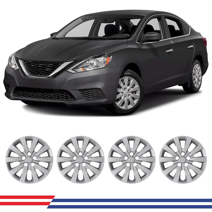 WOLFSTORM 4-Pack 16 Inch Wheel Rim Cover Hubcaps for 2013-2019 NISSAN SENTRA & 2011-2017 NISSAN LEAF