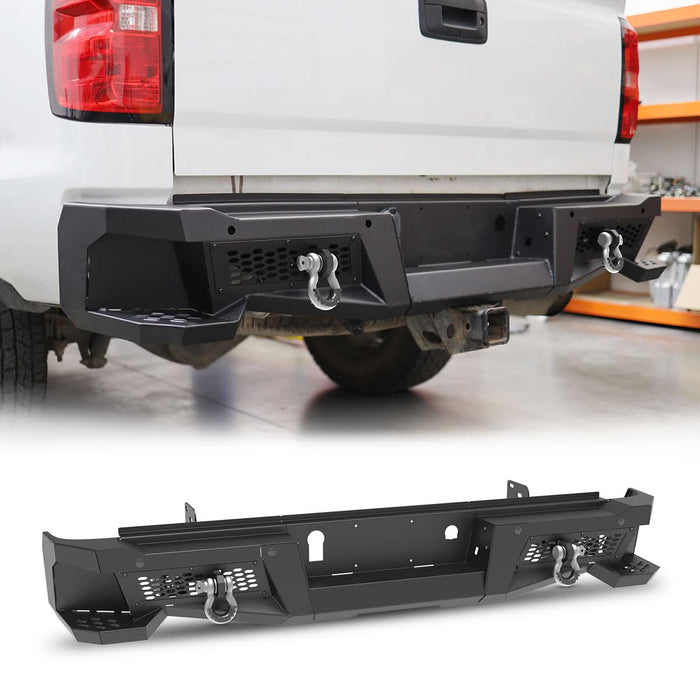 WOLFSTORM Rear Bumper for 2015-2019 Chevy Silverado 2500/3500/2500 HD/3500 HD & 2015-2019 GMC Sierra 2500/3500/2500 HD/3500 HD