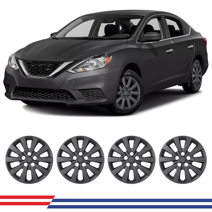 WOLFSTORM 4-Pack 16 Inch Wheel Rim Cover Hubcaps for 2013-2019 NISSAN SENTRA & 2011-2017 NISSAN LEAF