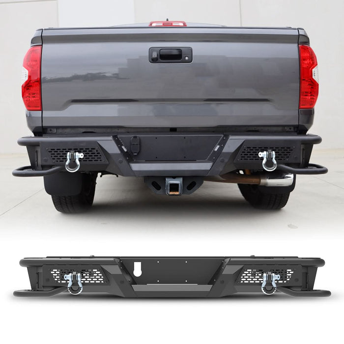 WOLFSTORM Rear Bumper for 2014-2021 Toyota Tundra, a set of 4 Inch LED Lights and a set of D-Rings Included