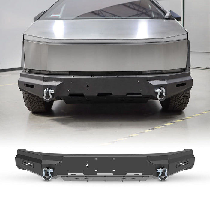 Front Bumper Assembly Fits for 2024 Tesla Cybertruck, A Set of 2 D-Rings Included, Optional Side Wings, Skid Plate, Rear Bumper