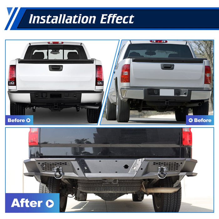 WOLFSTORM Rear Bumper for 2007-2018 Chevrolet Silverado 1500 and 2007-2018 GMC Sierra 1500