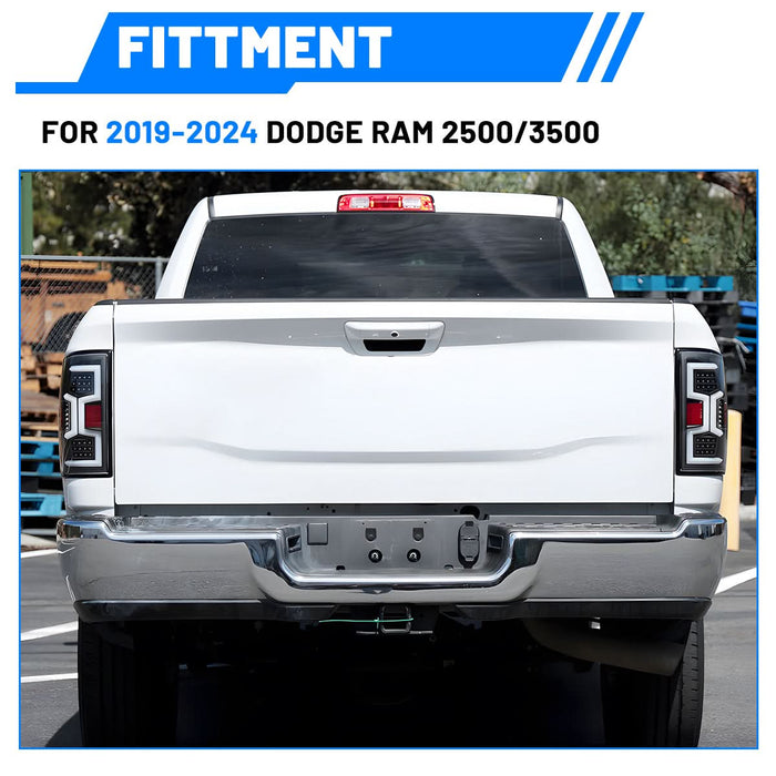 WOLFSTORM Rear Bumper for 2019-2024 Dodge Ram 2500, a set of 4 Inch LED Lights and a set of D-Rings Included