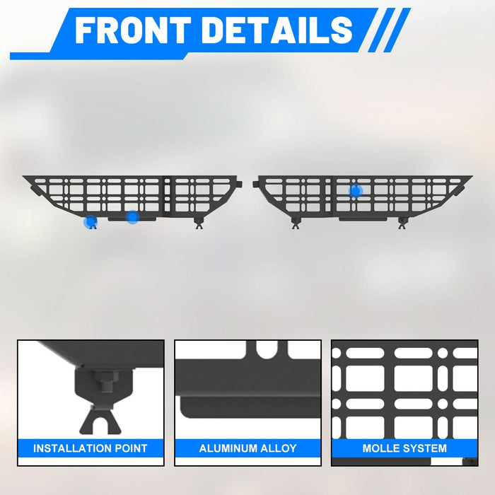 WOLFSTORM Front Door Pocket Molle Panel for The 2018-2025 Jeep Wrangler JL 4 Door & 2020-2025 Jeep Gladiator JT 4 Door