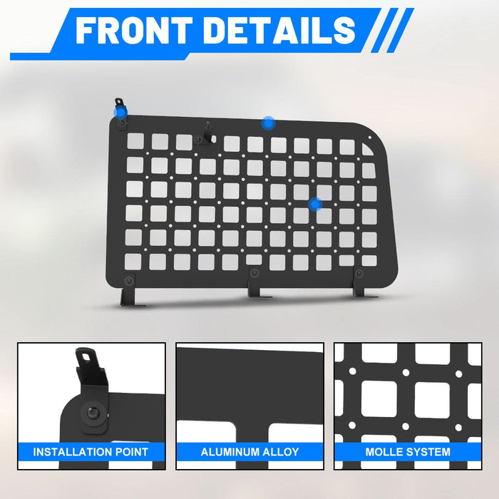 WOLFSTORM Rear Window Inner Molle Panel for 2018-2024 Jeep Wrangler JL 4-Door