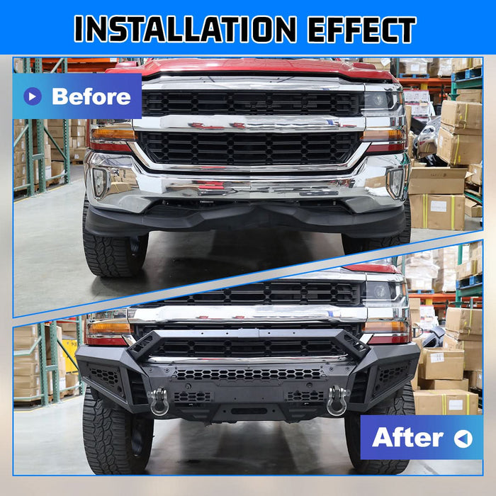 WOLFSTORM Front Bumper for 2016-2018 Chevy Silverado 1500