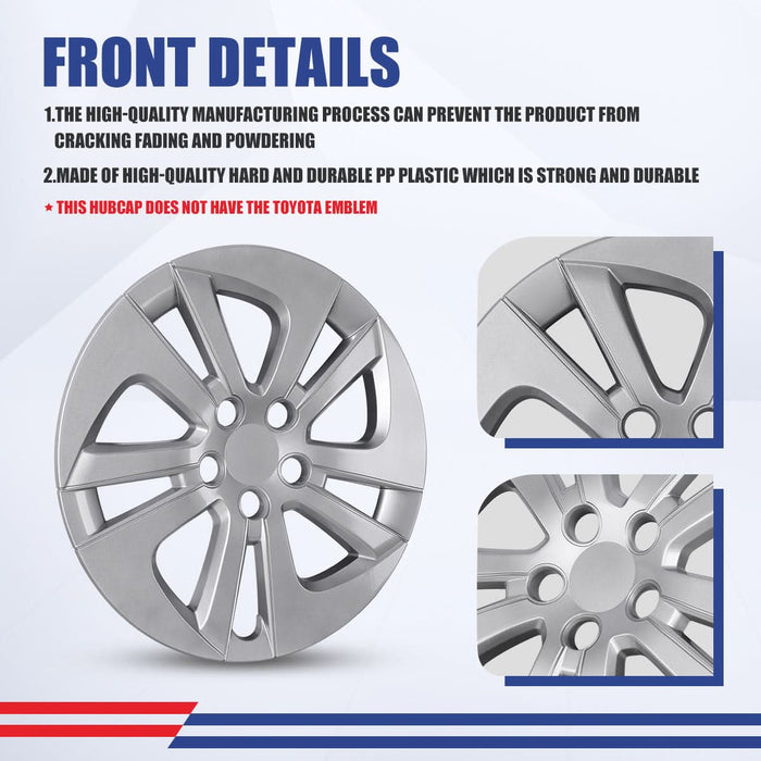 WOLFSTORM 4-Pack 16 Inch Wheel Rim Cover Hubcaps for 2016-2022 TOYOTA PRIUS & 2017-2022 TOYOTA PRIUS PRIME & 2020-2024 TOYOTA COROLLA HYBRID